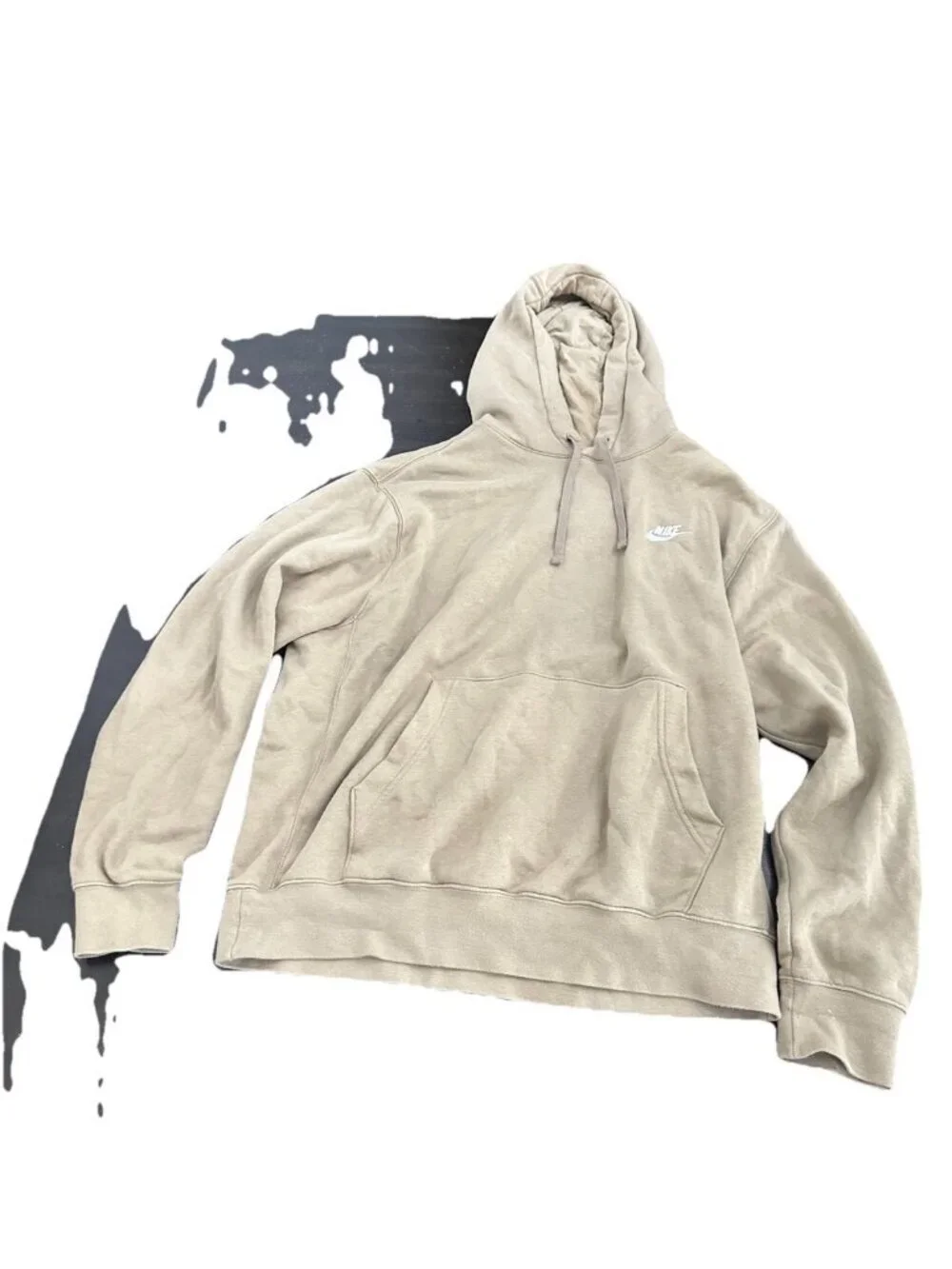 Nike Men's Club Pullover Fleece Hoodie Large Beige